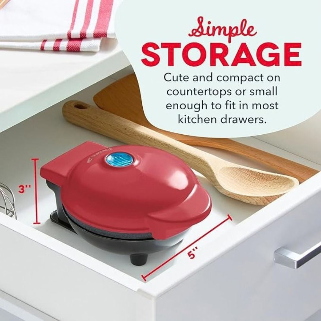 Mini Waffle Maker - Compact Electric