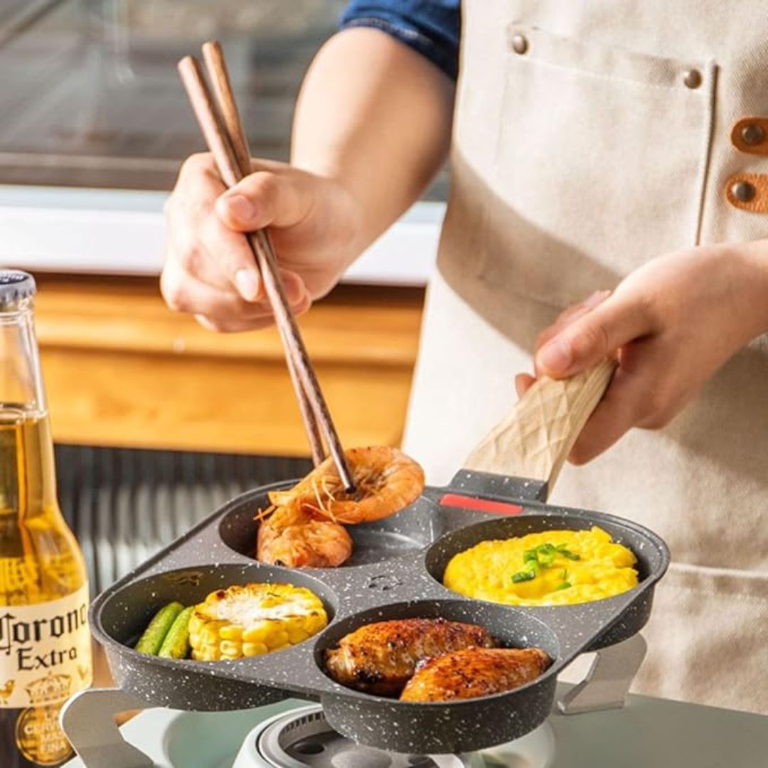 4-Slot Aluminium Alloy Non-stick Coating Frying Pan