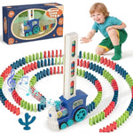 Automatic Battery-Powered Domino Train Toy 60 Pcs For Kids 4-8