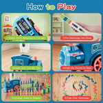 Automatic Battery-Powered Domino Train Toy 60 Pcs For Kids 4-8