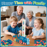 Automatic Battery-Powered Domino Train Toy 60 Pcs For Kids 4-8