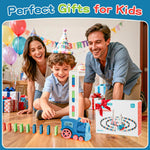 Automatic Battery-Powered Domino Train Toy 60 Pcs For Kids 4-8
