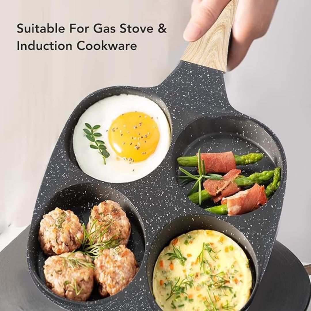 4-Slot Aluminium Marble Granite Non-stick Coating Frying Pan