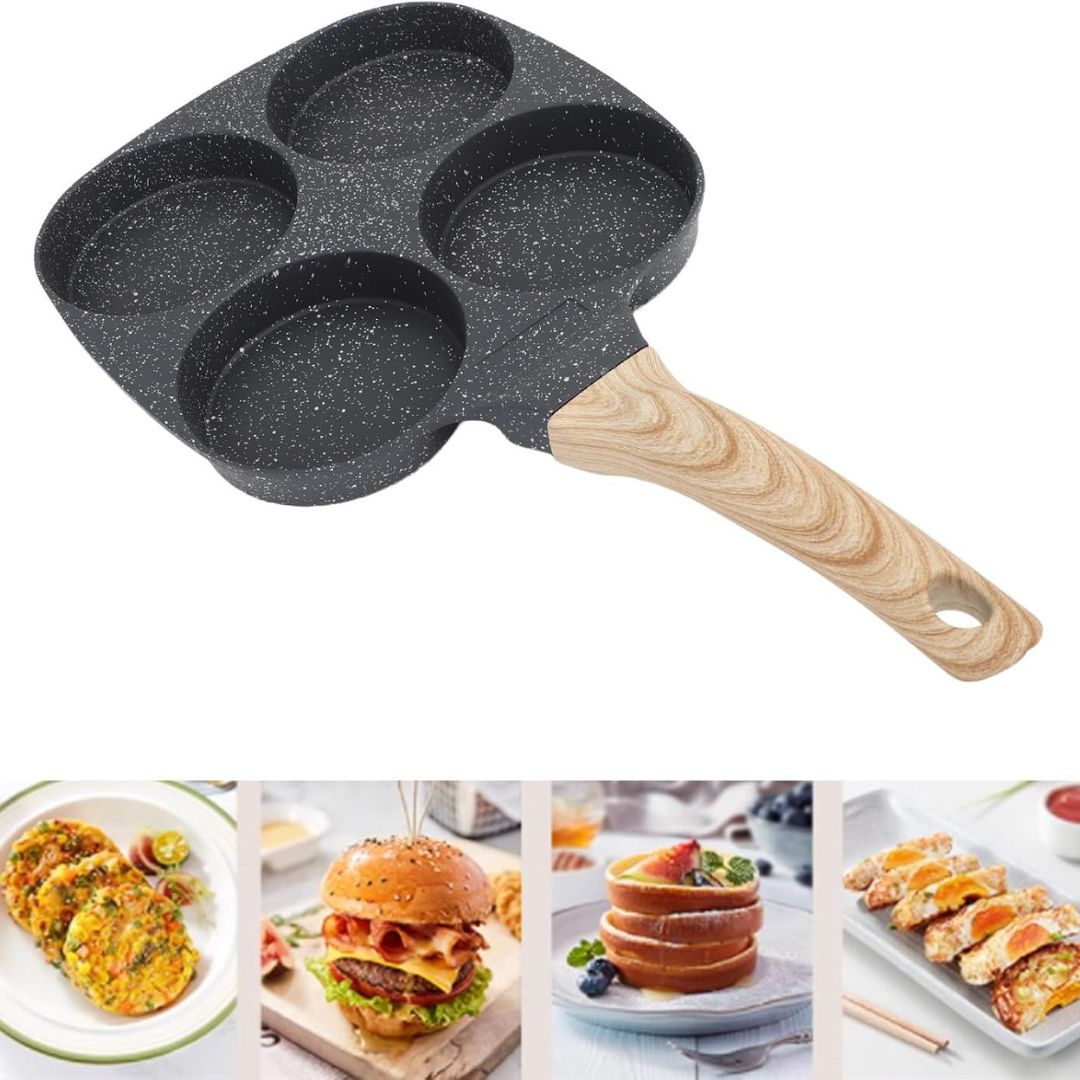 4-Slot Aluminium Marble Granite Non-stick Coating Frying Pan