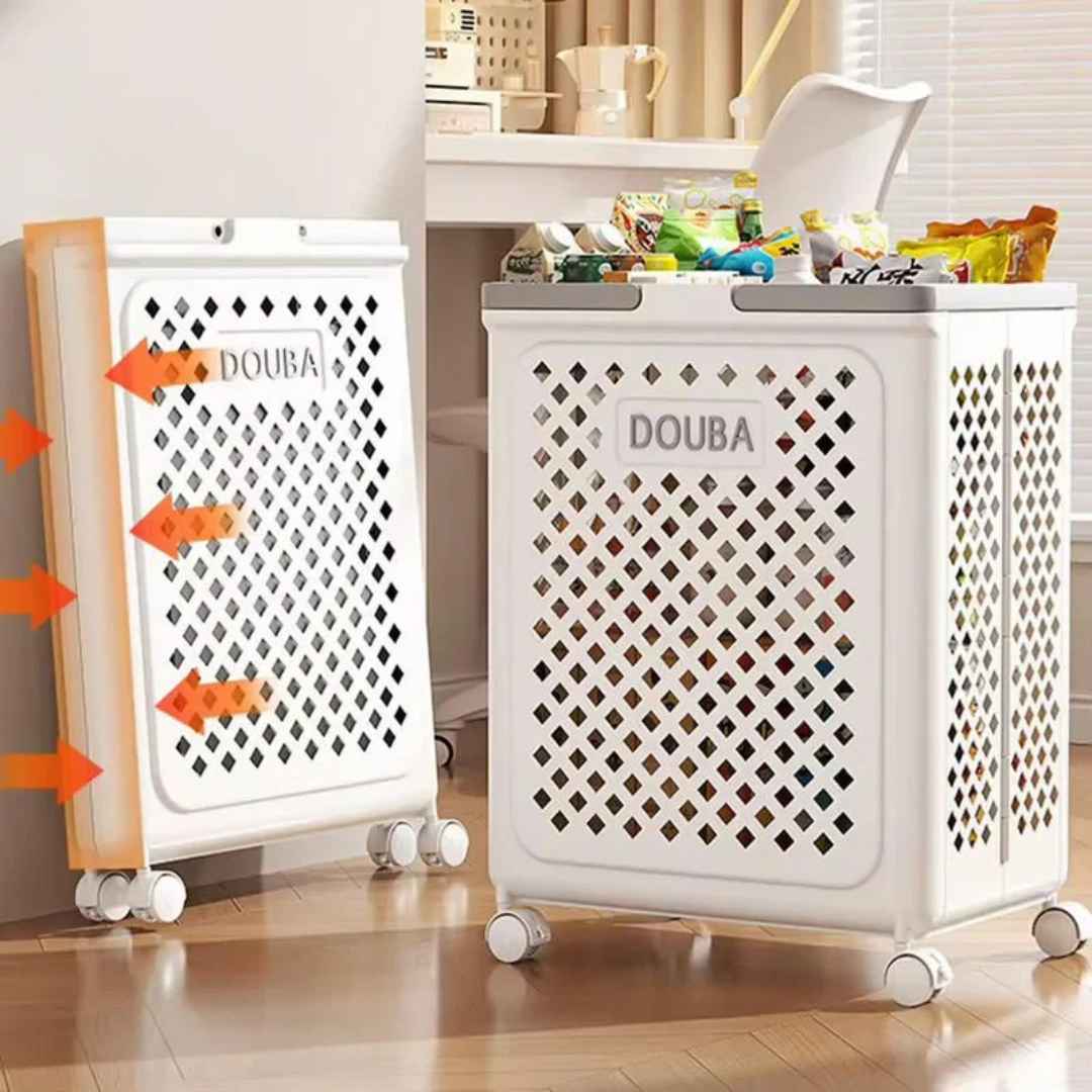 Small Rolling Basket With Handles & Wheels