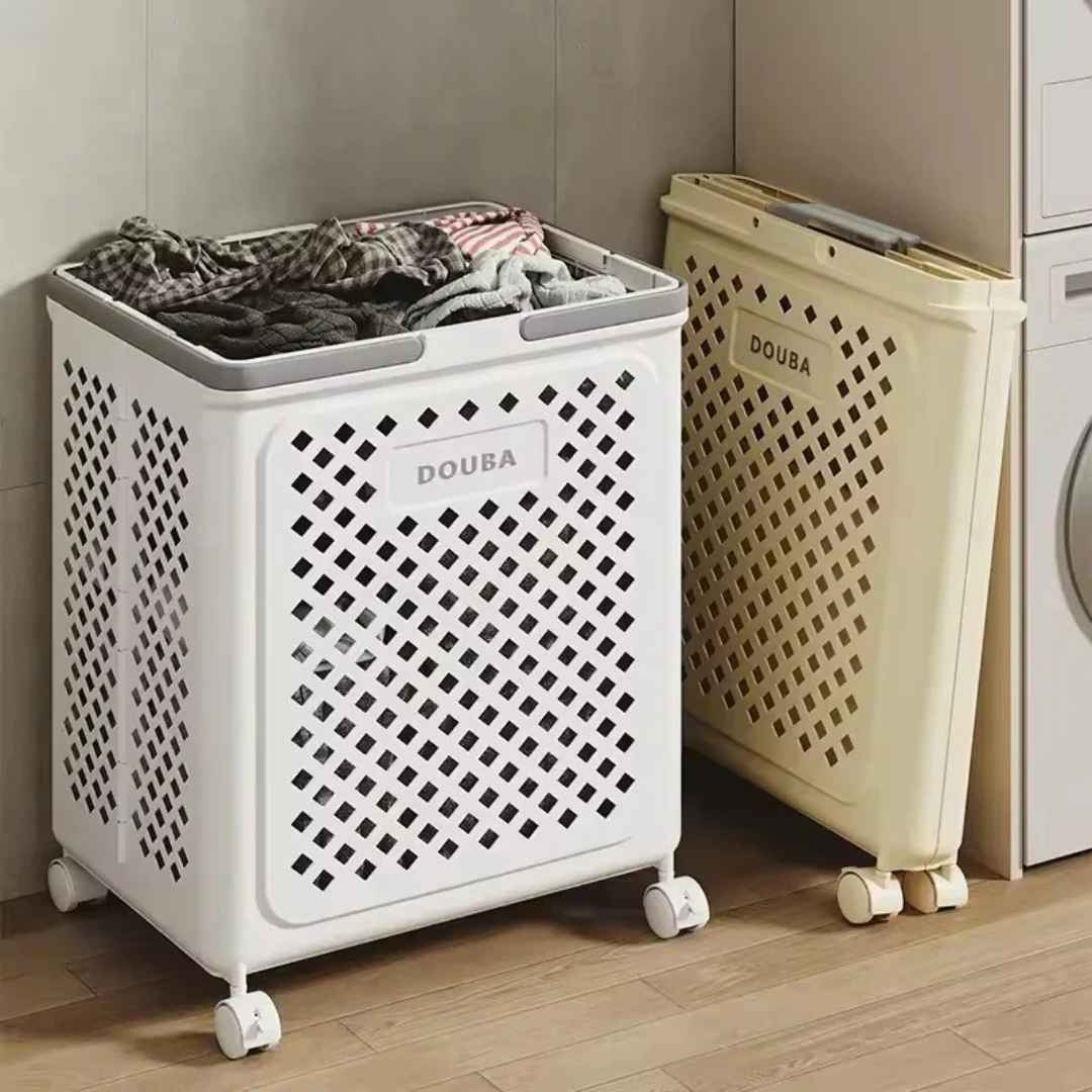 Small Rolling Basket With Handles & Wheels