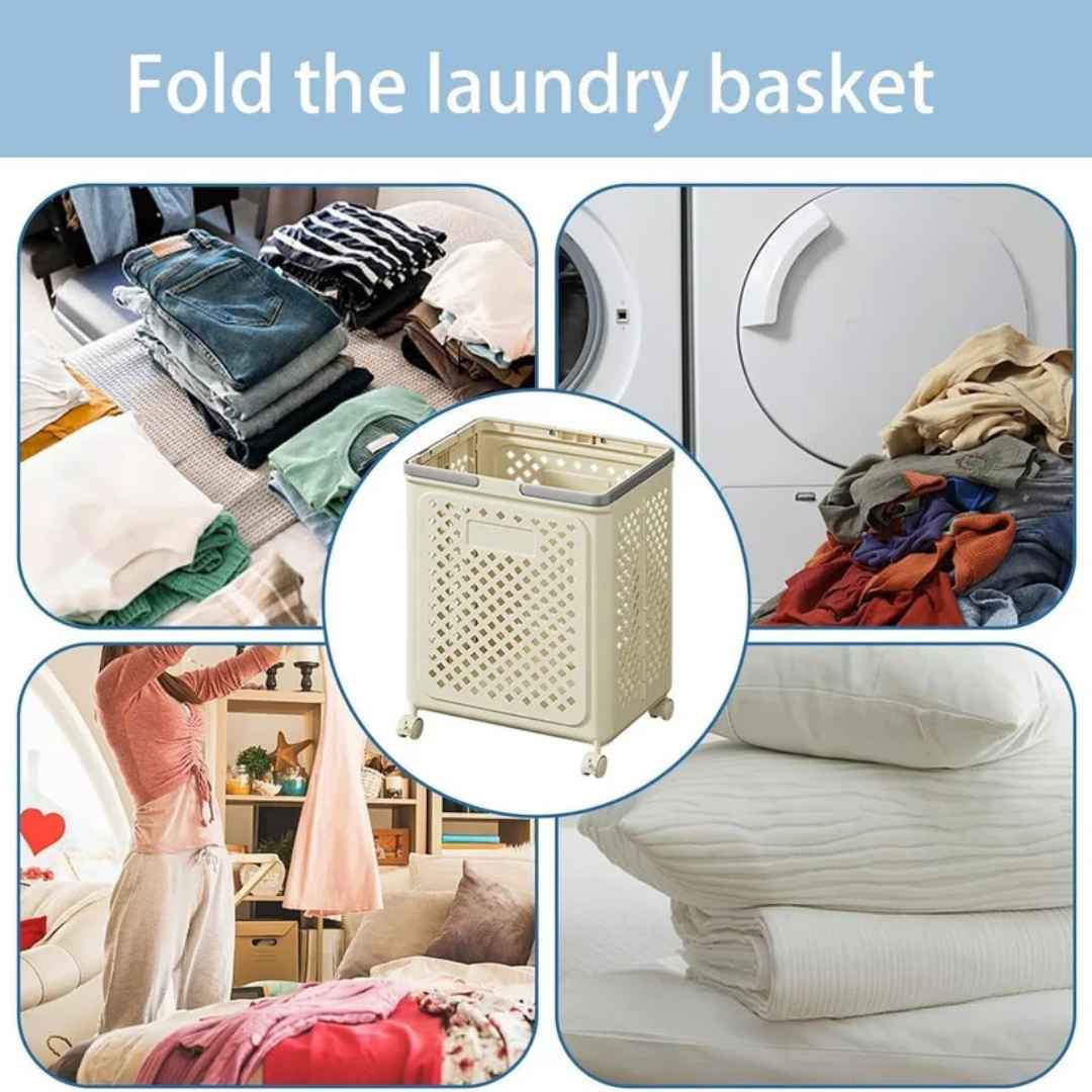 Small Rolling Basket With Handles & Wheels