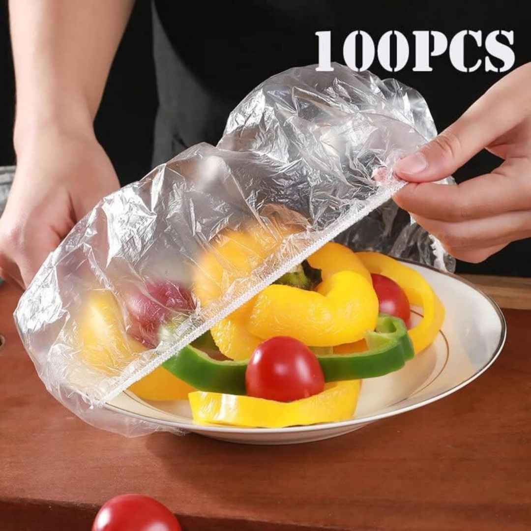 100 PCS Fresh Keeping Disposable Stretch Elastic Food Storage Covers 36cm