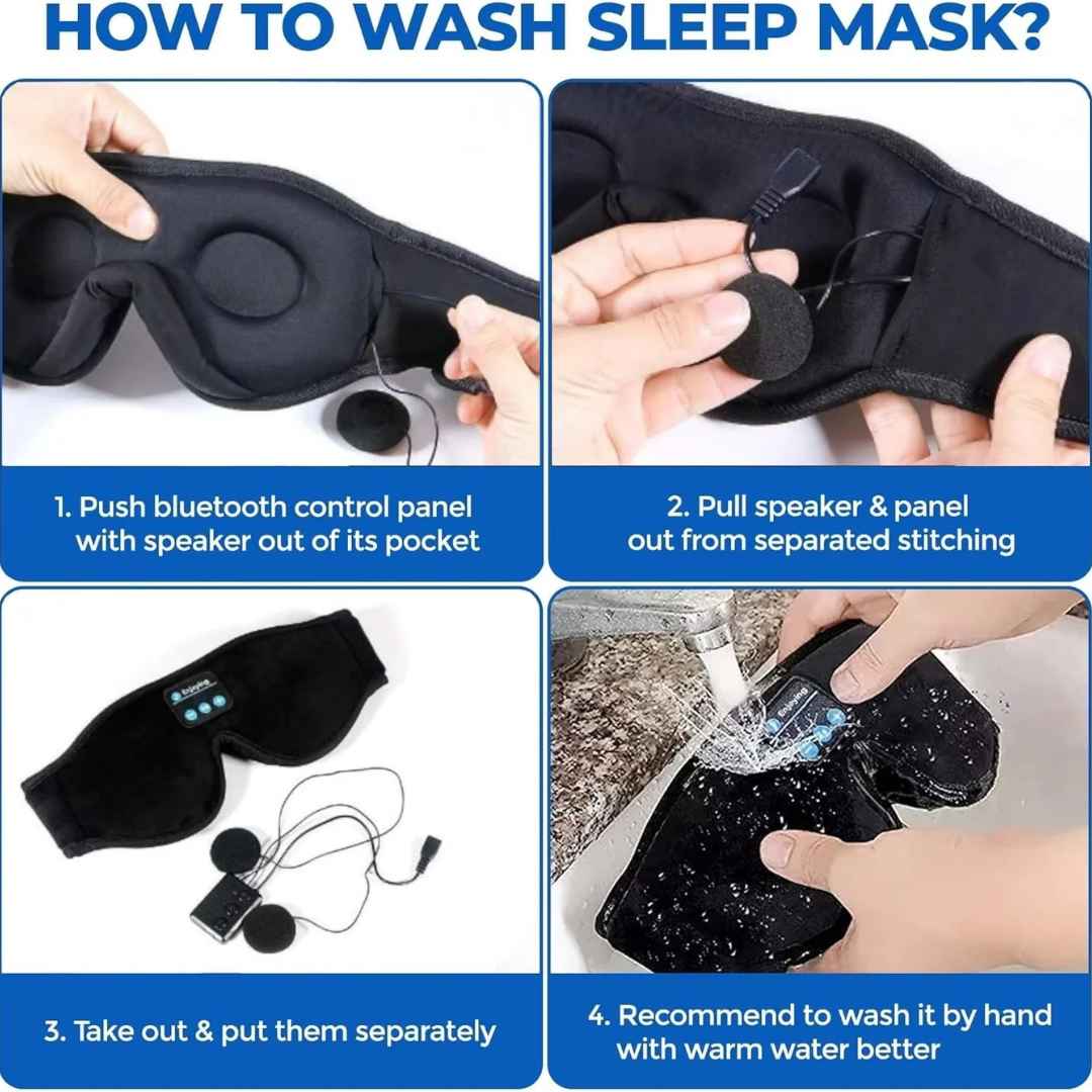Bluetooth 3D Sleep Eye Mask With Wireless Headphones