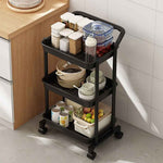 3-Tier Mobile Storage Cart Hard Plastic & Steel With Wheels