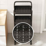 3-Tier Mobile Storage Cart Hard Plastic & Steel With Wheels