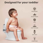Portable Potty Training Toilet Seat For Toddlers PVC Cushion With Removable Bowl & Wipe Holder