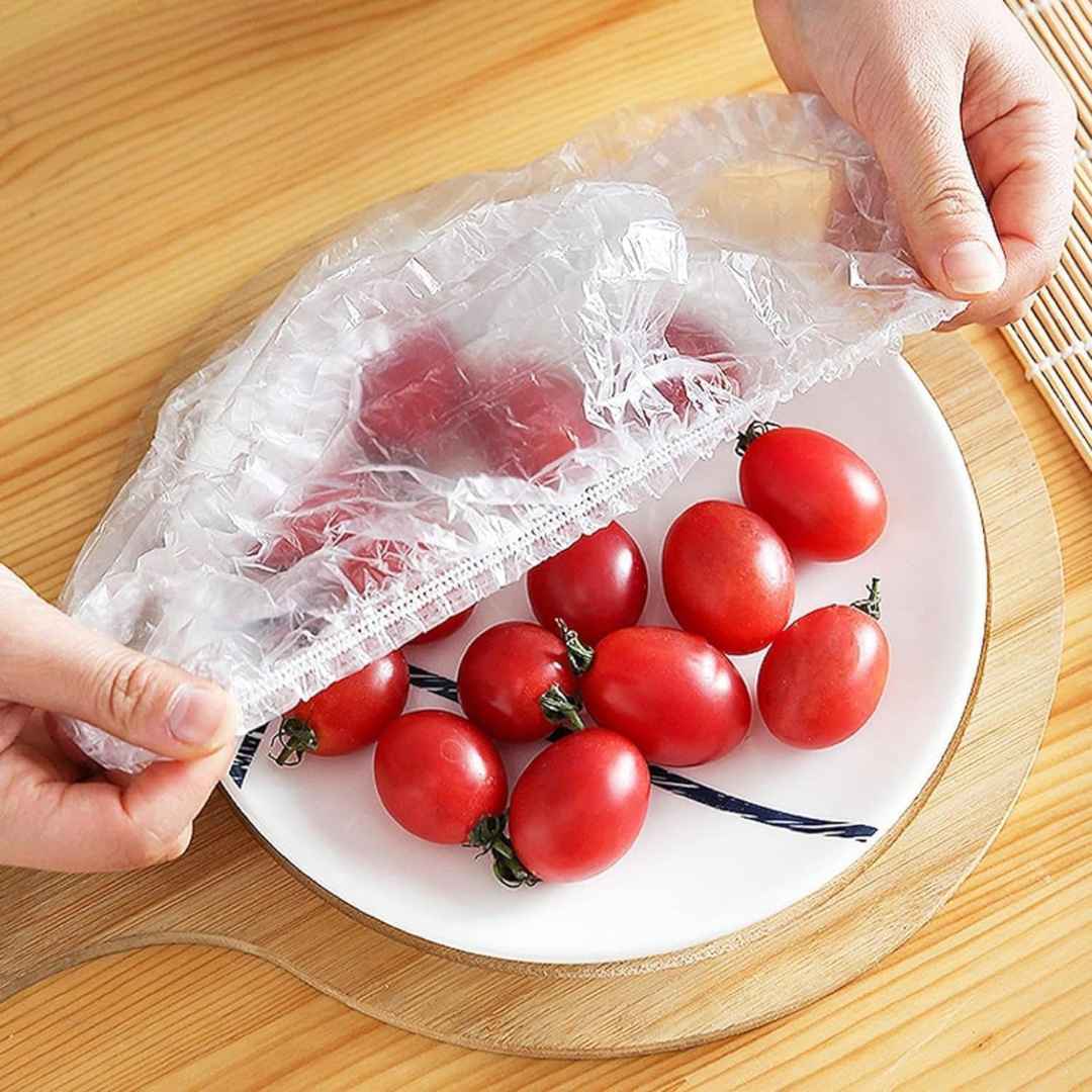 100 PCS Fresh Keeping Disposable Stretch Elastic Food Storage Covers 36cm