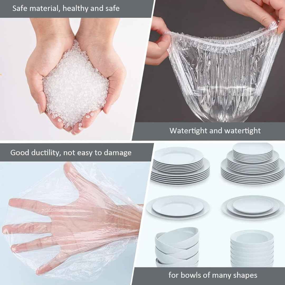 100 PCS Fresh Keeping Disposable Stretch Elastic Food Storage Covers 36cm