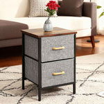 2/3 Layer Drawer Fabric Storage Organizer With Wooden Top & Metal Frame