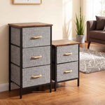 2/3 Layer Drawer Fabric Storage Organizer With Wooden Top & Metal Frame