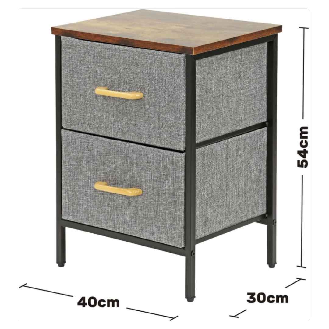 2/3 Layer Drawer Fabric Storage Organizer With Wooden Top & Metal Frame