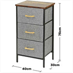 2/3 Layer Drawer Fabric Storage Organizer With Wooden Top & Metal Frame
