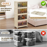 4 Tier Stackable Plastic Storage Bins With Lids & Wheels