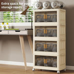 4 Tier Stackable Plastic Storage Bins With Lids & Wheels