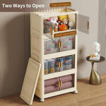 4 Tier Stackable Plastic Storage Bins With Lids & Wheels