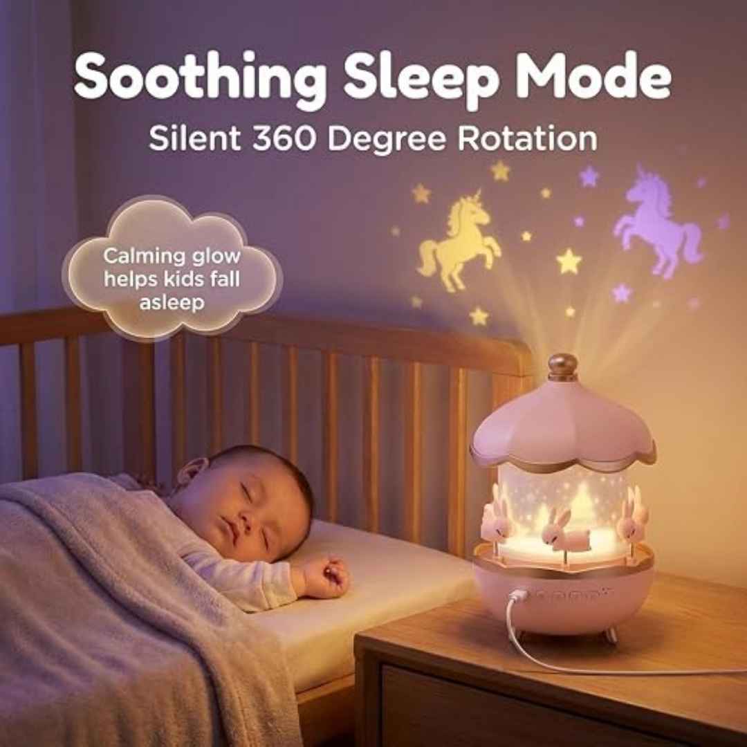 Kids 360° Rotating LED Rechargeable Night Projector Lamp With 6 Films & 5 Colors