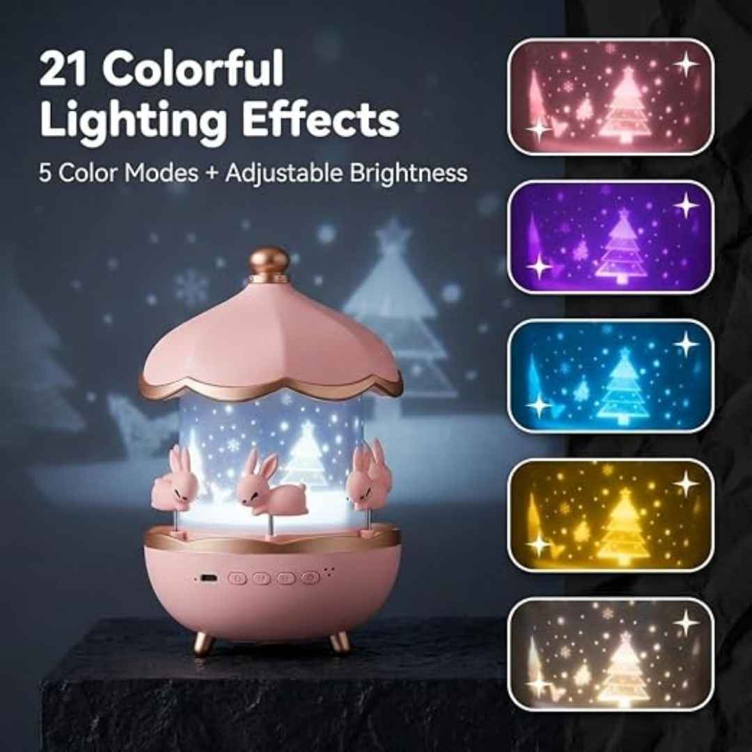 Kids 360° Rotating LED Rechargeable Night Projector Lamp With 6 Films & 5 Colors