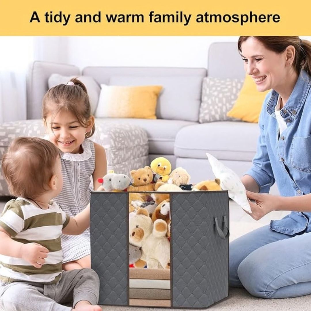 4/8/12 Pack 100L Large Capacity Foldable Fabric Storage Organizers With Reinforced Handle & Sturdy Zippers