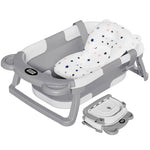Collapsible Baby Bathtub For Newborn With Thermometer & 1 Soft Floating Cushion