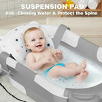 Collapsible Baby Bathtub For Newborn With Thermometer & 1 Soft Floating Cushion