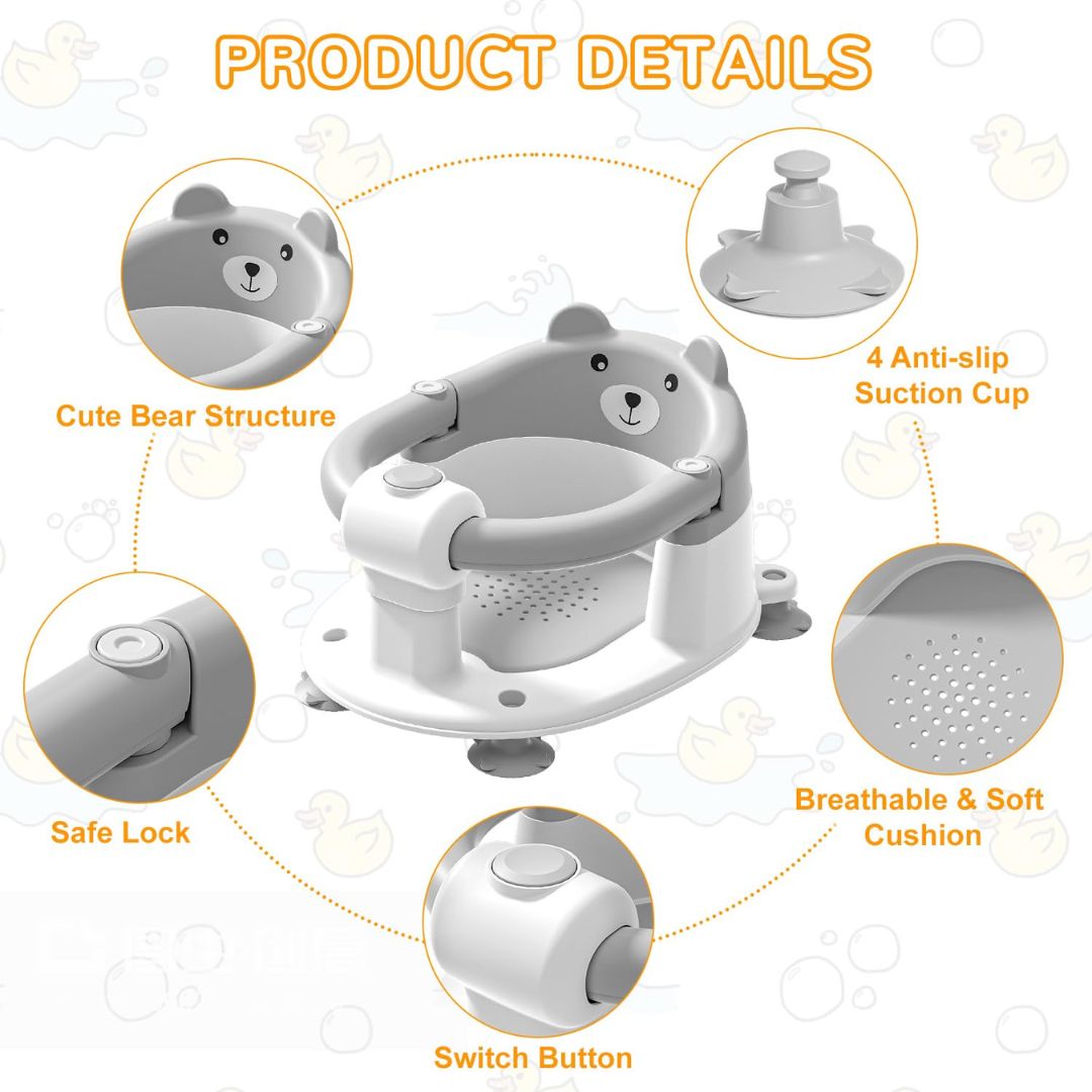Newborn Non-Slip Bathtub Chair For Babies 6 Months & Up