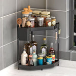 Versatile Double-Layer Triangle Shelf Corner Design Storage Organizer