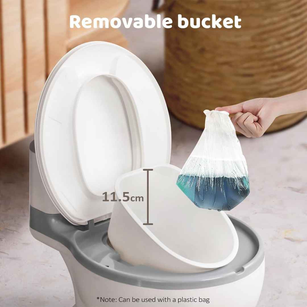 Portable Potty Training Toilet Seat For Toddlers PVC Cushion With Removable Bowl & Wipe Holder