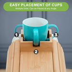Anti Falling Sofa Arm Tray & Holder - Natural Bamboo Wood