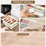 8 Compartment Divided Plastic Portable Snack Box With Lid & Handle