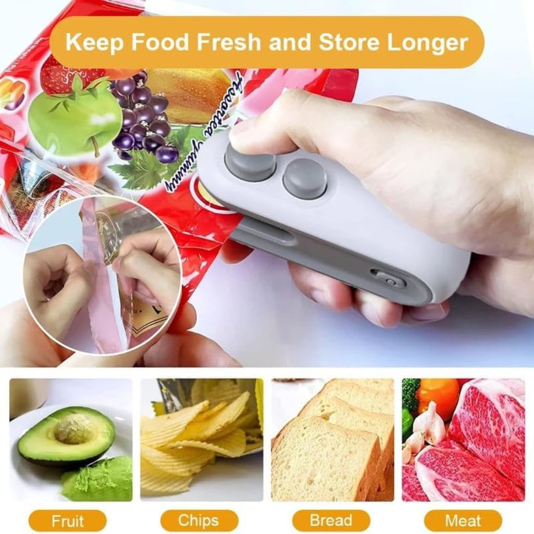 2 in 1 Rechargeable Mini Bag Sealer & Cutter Machine