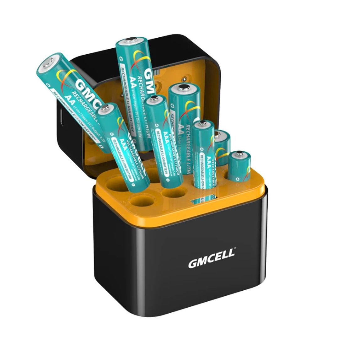 Rechargeable GMCELL 8-slot Lithium Battery Charger For Double AA & Triple AAA Batteries