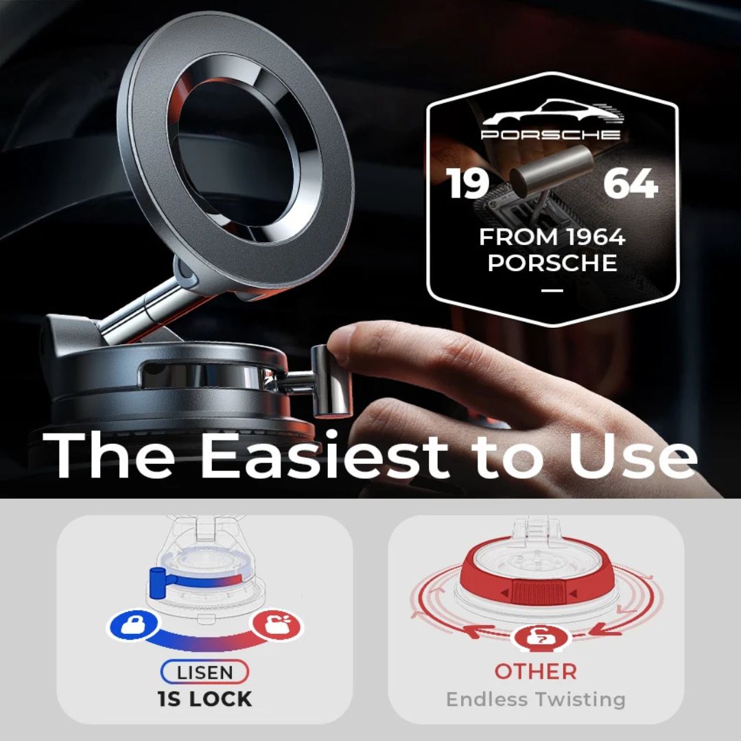 Lisen Lever Lock Suction Magnetic Phone Holder