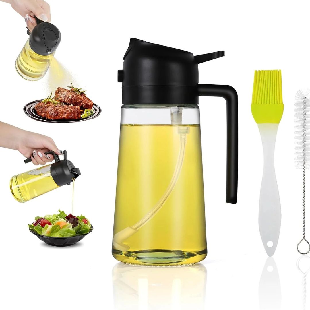 470ml Mist 2 in 1 Olive Oil Dispenser & Spray Bottle Premium Glass