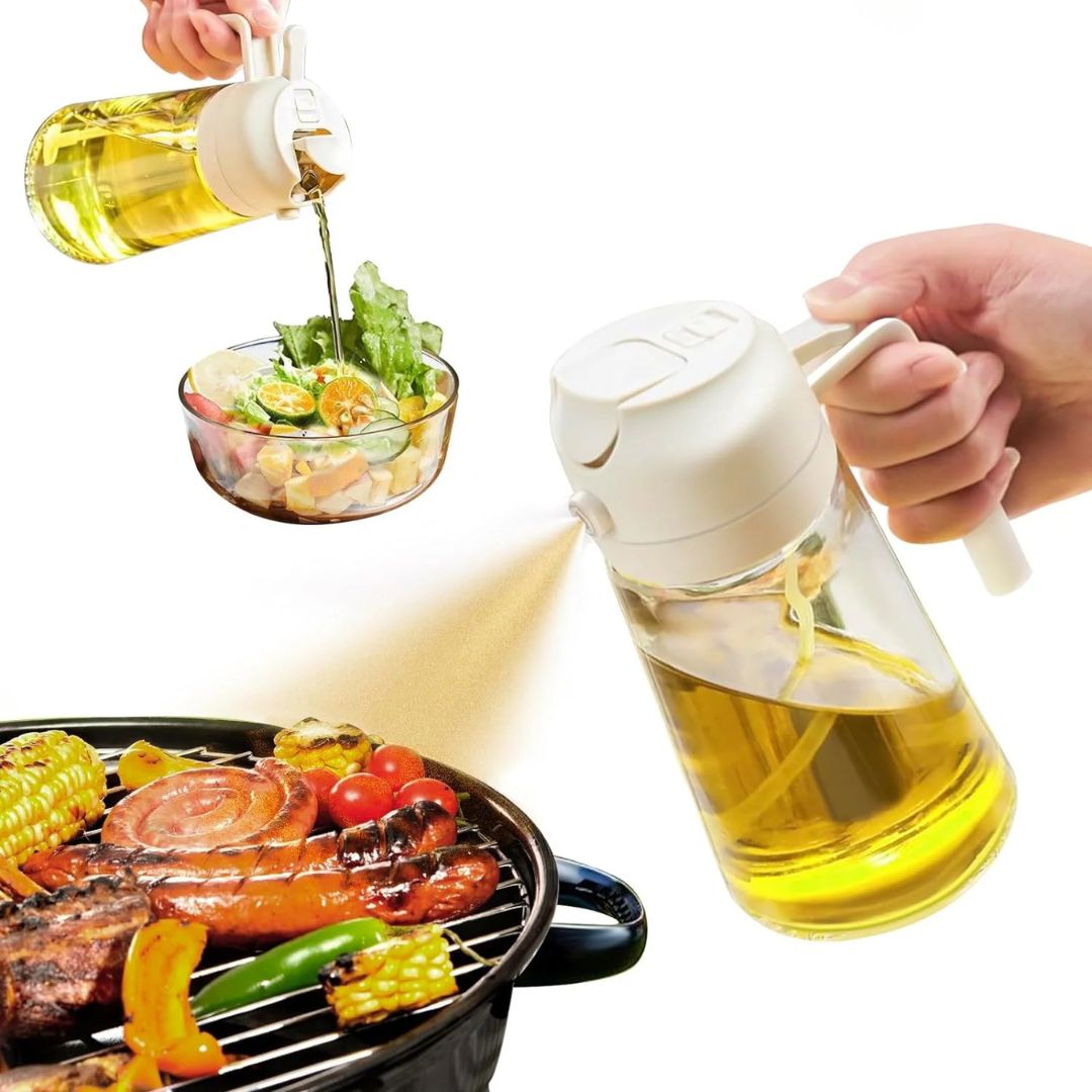 470ml Mist 2 in 1 Olive Oil Dispenser & Spray Bottle Premium Glass