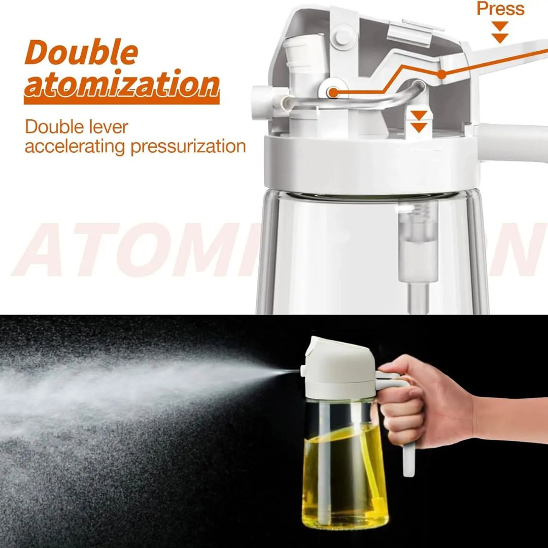 470ml Mist 2 in 1 Olive Oil Dispenser & Spray Bottle Premium Glass
