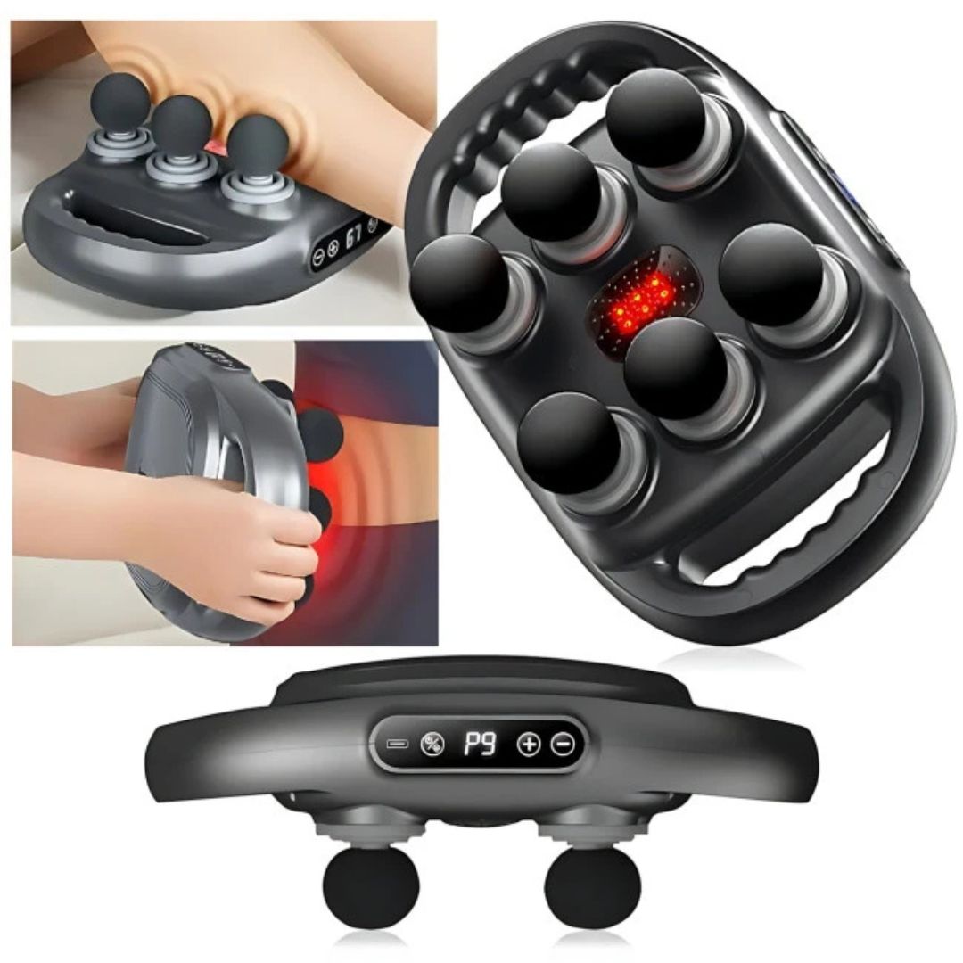 6 Head Electric Rechargeable Massage Gun Deep Tissue With LED Screen & 20 Intensity Levels