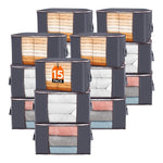 5/10/15 Pack 100L Large Wide Capacity Foldable Fabric Storage Organizers With Reinforced Handle & Sturdy Zippers
