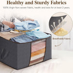 5/10/15 Pack 100L Large Wide Capacity Foldable Fabric Storage Organizers With Reinforced Handle & Sturdy Zippers