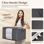 5/10/15 Pack 100L Large Wide Capacity Foldable Fabric Storage Organizers With Reinforced Handle & Sturdy Zippers