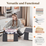 5/10/15 Pack 100L Large Wide Capacity Foldable Fabric Storage Organizers With Reinforced Handle & Sturdy Zippers