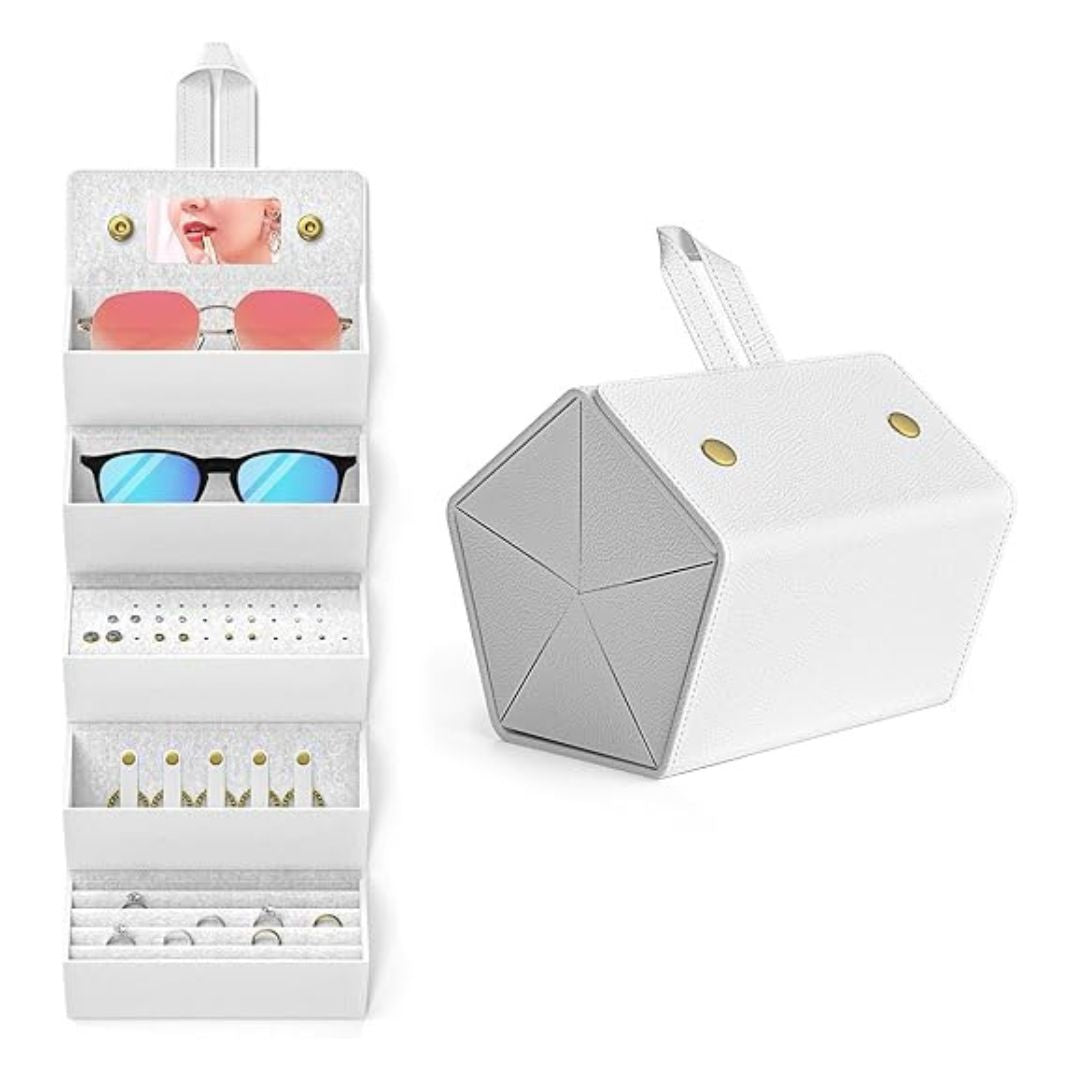 5-Slot Glasses Foldable Case Organizer For Travel & Daily Use