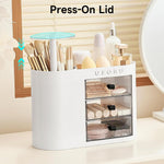 UFORU Makeup Organizer With Pop-Up Brush Holder And 3 Drawers