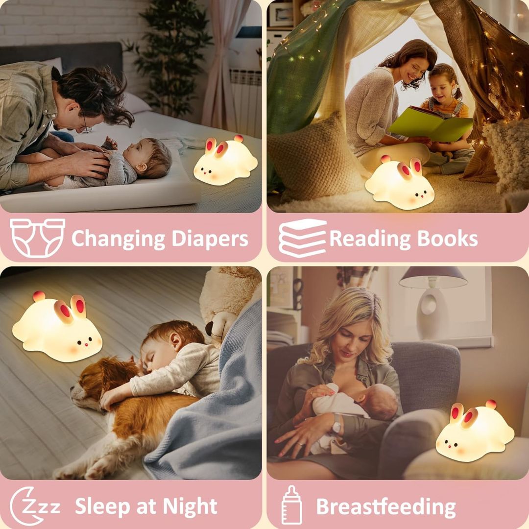 Cute Nursery Squishy Silicone Rechargeable Touch Night Lamps