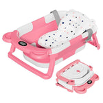 Collapsible Baby Bathtub For Newborn With Thermometer & 1 Soft Floating Cushion